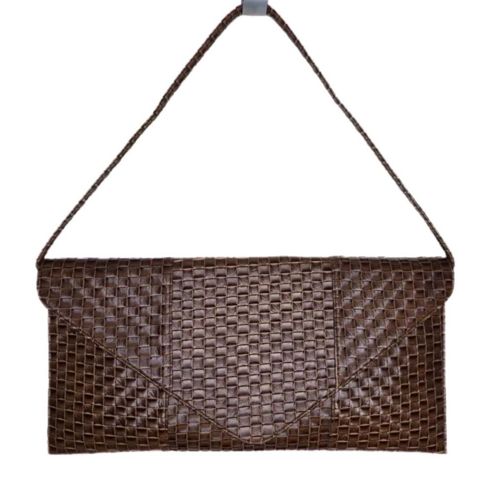 Forever 21 Y2K Brown Woven Shoulder Clutch Bag